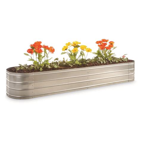 raised metal planters box|large galvanized steel planter box.